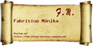 Fabritius Mónika névjegykártya