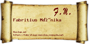 Fabritius Mónika névjegykártya